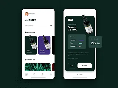 MyNatureCBD app exploration app design interface ui ux