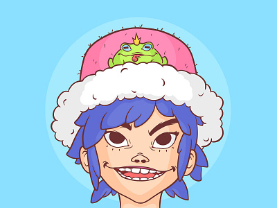 Queen Noodle cartoon concept art cute face gorillaz head illustration music noodle pop culture procreate