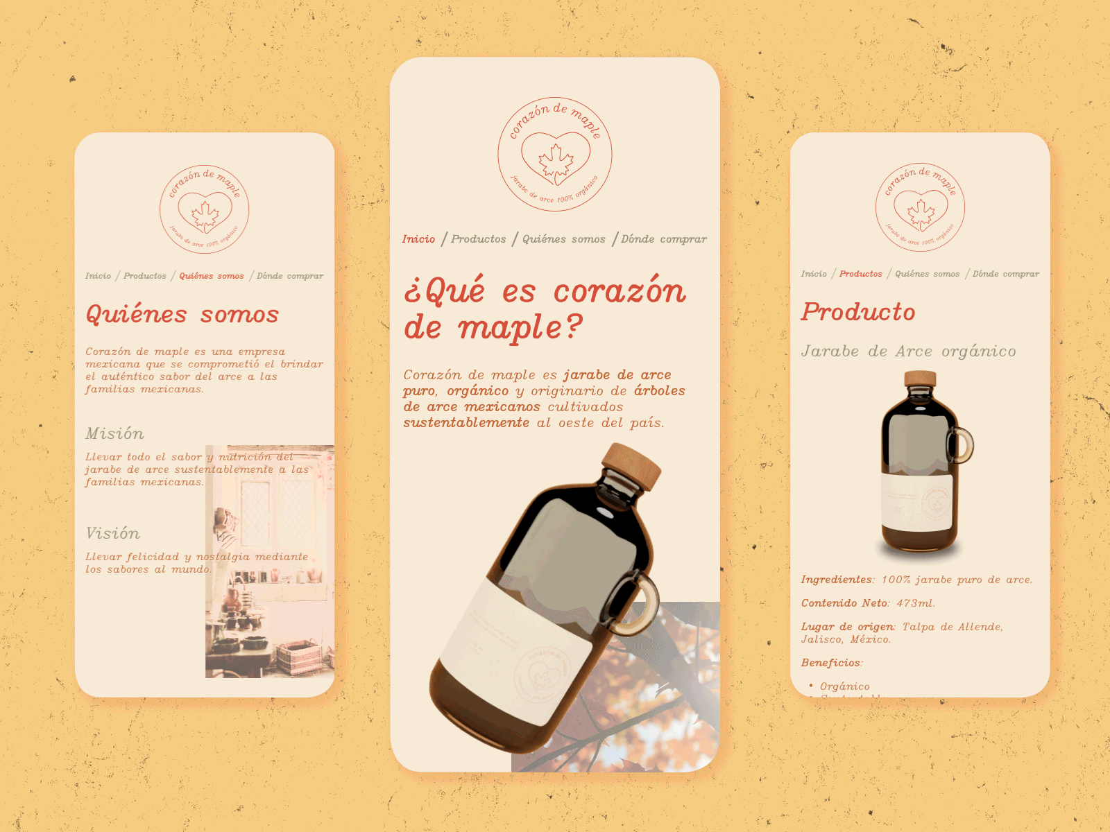 Concept for Corazón de Maple Website animation branding clean figma design graphic design motion graphics ui user interface ux ux design vintage web website
