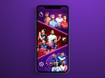 App Store screenshot for Okko Sport apl app design emotions entertainment football league mls mobile neon okko red russia screenshot service sport streaming ui violet vod