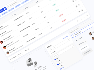 Table Components Explorations admin analytics components dashboard design system e commerce tables interface minimal minimal table components saas software design startup table table components user dashboard user list ux web app web app ux