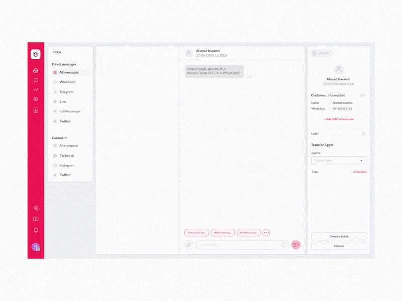 OCA Interaction - CRM Dashboard animation app motion graphics