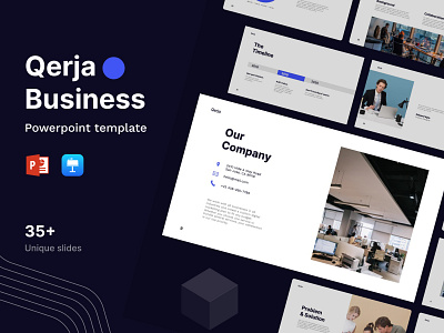 Qerja - Business Presentation Template app branding business clean design keynote minimal power point presentation ui