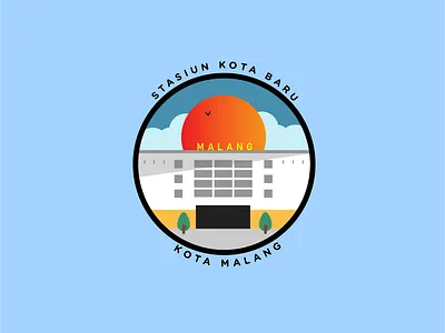 Train Station in Malang design icon illustration vector