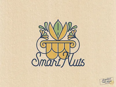 Smart Nuts ancient brand identity column concept creative feminine greece greek green lettering light logo nature nut orchard pistachio sea tree typography yellow