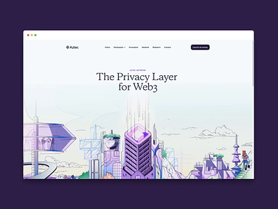 Aztec Network - Illustrated Universe branding graphic design illustration privacy network web design web3 website
