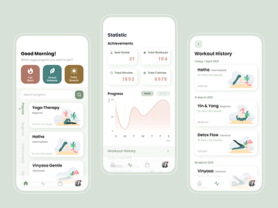 Yoga App app appdesign design health illustration ui ux yoga