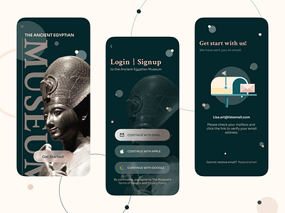 Login & Signup for Virtual Art Museum App app appdesign design illustration ux