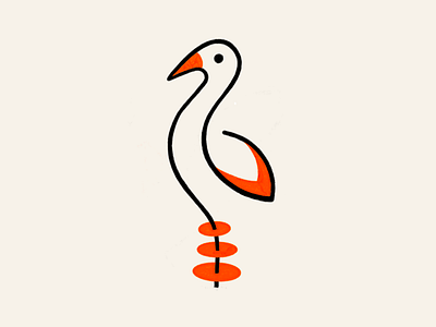 Abstract Monoline Crane! bird brand brand design branding flamingo icon illustration logo logo design mark minimal monoline stork symbol