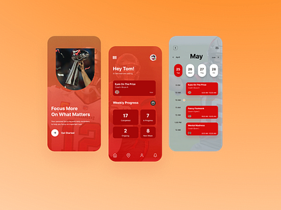 Focus App featuring TB12 design figma mobile mockup nfl sports ui