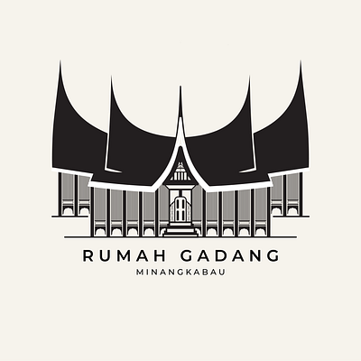 Rumah Gadang - Monogram design illustration