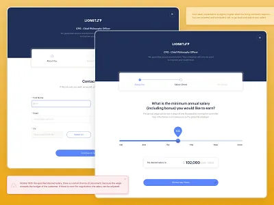 Job Application Progress Modals app app design design information architecture job application modal modal window modals popover popup progress sign up slider ui warning message