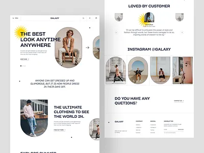 Boutique Store Landing Page Design animation clothing store design e commerce app e commerce website fashion landing landing page minimal modeling agency popular shot typography visual design web design website website design
