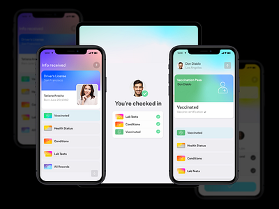 Digital Identity app design branding colorful covid app digital identity health app id app identify mobile passport sharenet travel app ui ux design