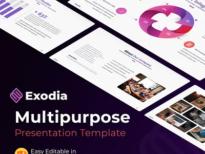 Exodia – Multipurpose PowerPoint Presentation Template 3d animation branding business chart creative design graphic design illustration infographic logo motion graphics partner powerpoint powerpoint template presentation ui