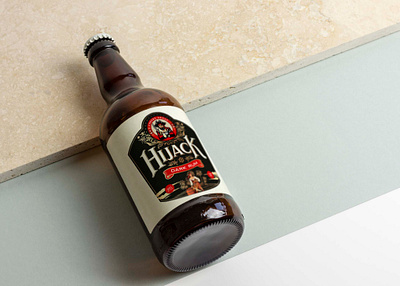 Hijack Dark Rum Bottle Mockup alcohol bottle branding dark drink hijack mockup new packaging premium rum