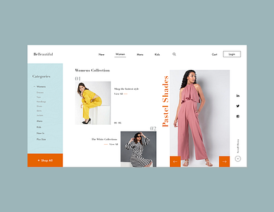 Clothing web page design branding business clothing creative fashion inspiration landing page photoshoot ui ux web web design website