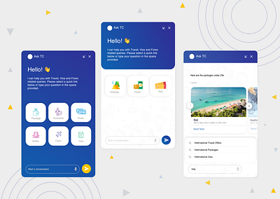 Thomas cook Chat Bot assistant bot business chatbot creative ui ux creative design mobile travel ui ux web