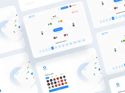 Pocker - Online Poker Game Interface Design avatar clean design game game interface game ui game ux general information minimal minimal game interface online game pocker poker game poker online game step form web application
