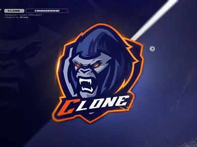 Hawt Gorilla blue branding design gaming gorilla illustration logo mascot mascot logo modern orange sports sports logo vector yellow