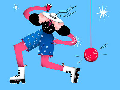 Party dance design entertainment fun girl grain texture illustration party youth