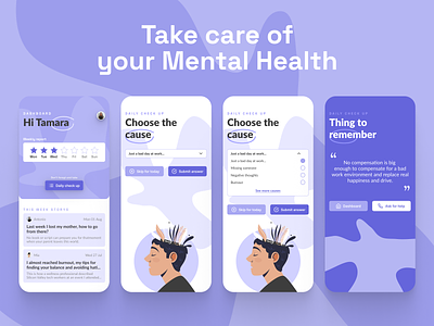 Mental Health App 2022 app clean design dribbble figma fresh health illustration marketing mental mobile modern simple ui ux