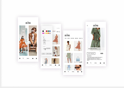 Shopping mobile UI Design shopping app white