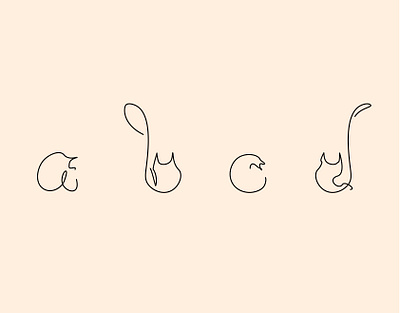 Cat Alphabet A-D animal cat graphic design illustration typography