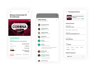 Donation Page - Zakatin.com clean corona crowdfunding design detail donation landing page list mobile order platform progress bar red responsive transaction ui ux website white zakat
