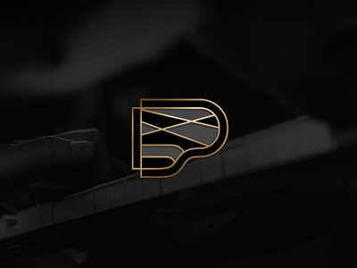 Pianist Paul Warthen Brandmark brand branding brandmark design gold identity instrument logo logo design logo designer music musician p pianist piano