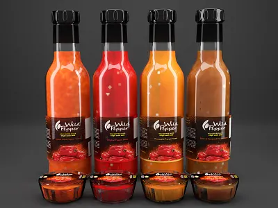 Wild Pepper sauce branding 3d 3d render