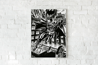 Dark knight art design illustration line print vector