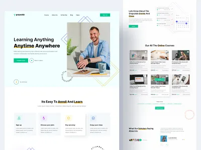 E-Learning Landing Page || Grapeslab best designer design designer dribbble best shot e learning education grapeslab grapeslabteam homepage landing page online online course online learing popular design top designer uiux web web design website website concept
