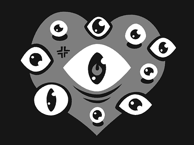 Heart for Eyes Illu eye eyeball heart illustration illustrator rosek vector