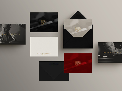 Pianist Paul Warthen Notecards brand branding collateral design design foil foil stamping gold gold foil identity logo logo design logo designer music musician notecard design notecards p pianist piano print