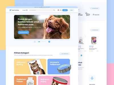 Paws Pet Shop Homepage cat dog homepage landingpage marketplace petshop website