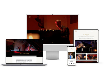 Pianist Paul Warthen Website brand branding design identity music musician photography pianist piano playlist video website website design