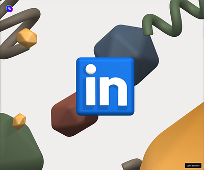 LinkedIn Logo 3d animation branding code darkmode design illustration interaction logo