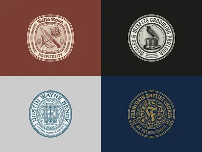 Logo Selection 2022 (Peter Voth Design) badge branding design engraving etching illustration logo peter voth design vector
