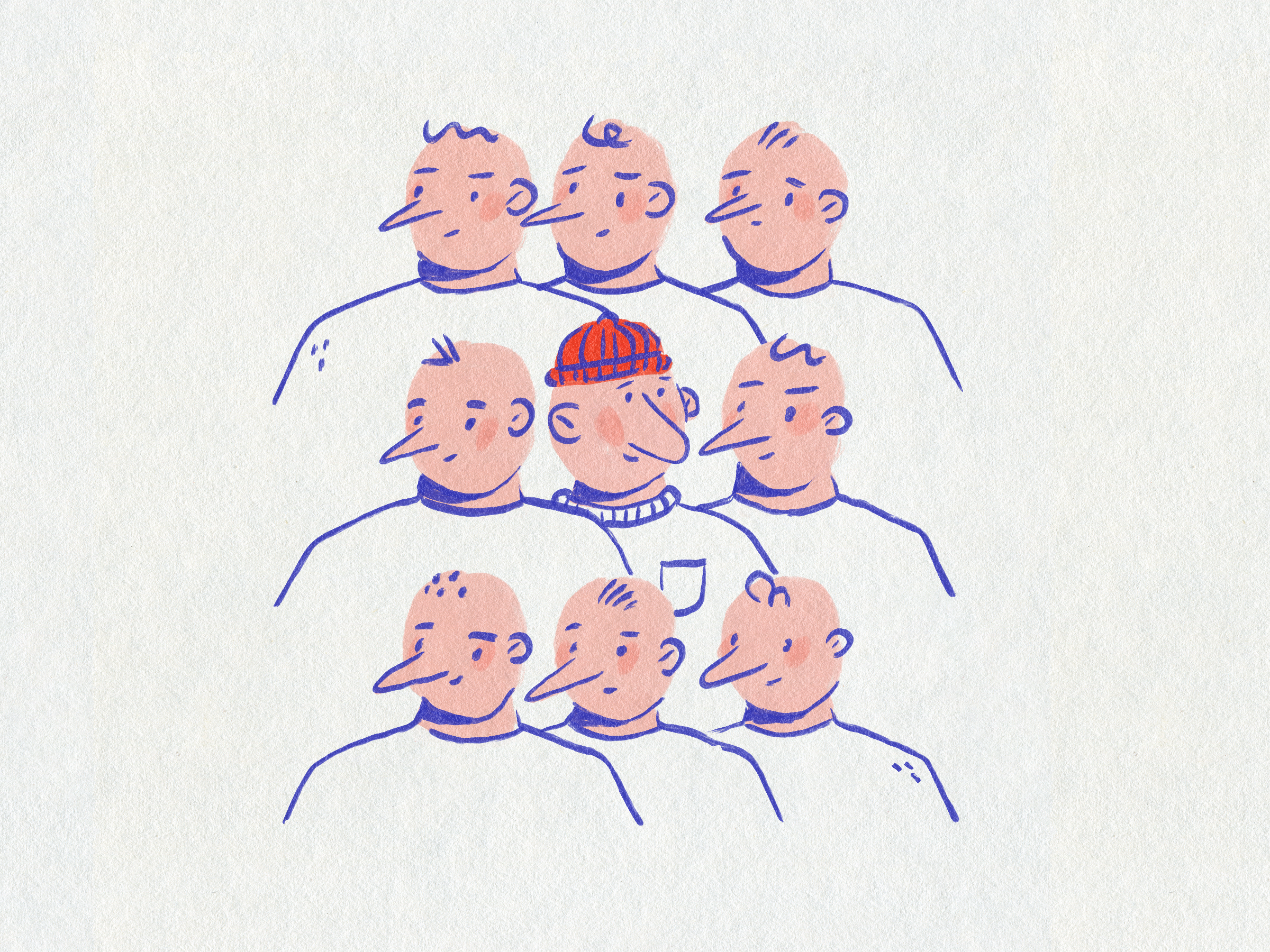 The one. character design color palette guys hat illustration one procreate shirt the one