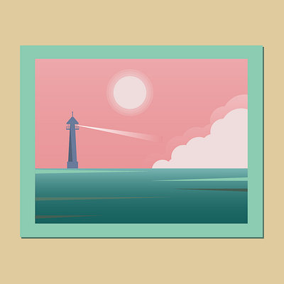 Painting - lighthouse beacon design illustration lighthouse lighthouse at sunset painting picture vector