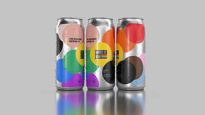 United By Beer beer design can design celebration label design new york new york beer new york pride packaging packaging design pola dot pride month design