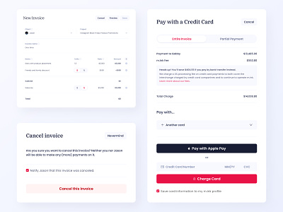 Pay Invoices in Mink credit card design interface invoice minimal pay payment social media ui ux web