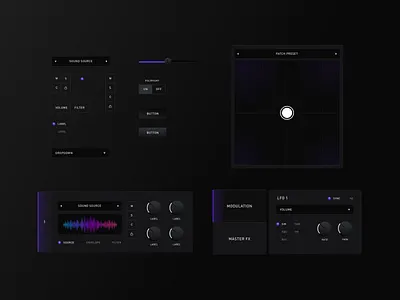 Fractals — Components app atoms audio components dark ui fx mac mac os music ui design windows