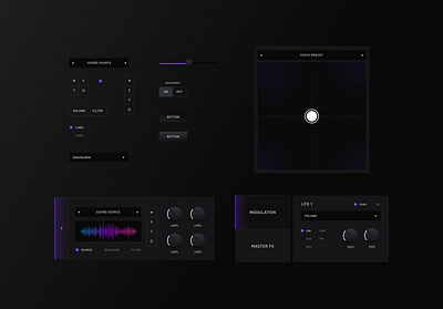 Fractals — Components app atoms audio components dark ui fx mac mac os music ui design windows