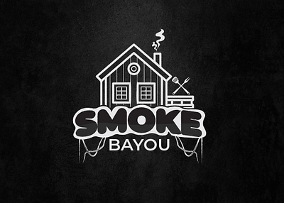 Smoke Bayou's Logo Design art black and white branding elegant logo graphic design home logo house logo illustration logo luxury logo design rustic logo smoke logo swamp logo typography vector