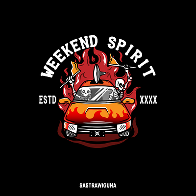 weekend spirit animation branding flat graphic design ill illustration illustrator logo tshirt vector