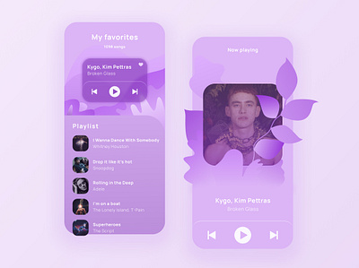 Daily UI 9 artists bands dailyui dailyuichallenge flatillustrations list music player purple ui