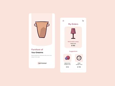 Furniture Shopping App branding design figma illustration logo minimal minimalist ui ux vector