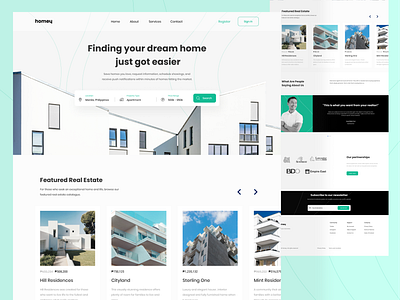 homey - landing page design design figma landing page real estate ui website